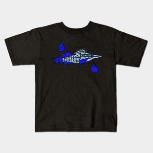 Lich Longnose Hawkfish Blue Flames Kids T-Shirt